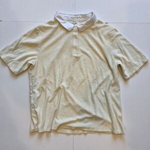 KULE Terry Cloth Oversized Collared Polo Tee Shirt